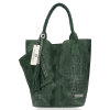 GEANȚĂ DIN PIELE shopper bag Vittoria Gotti verde de sticlă B23